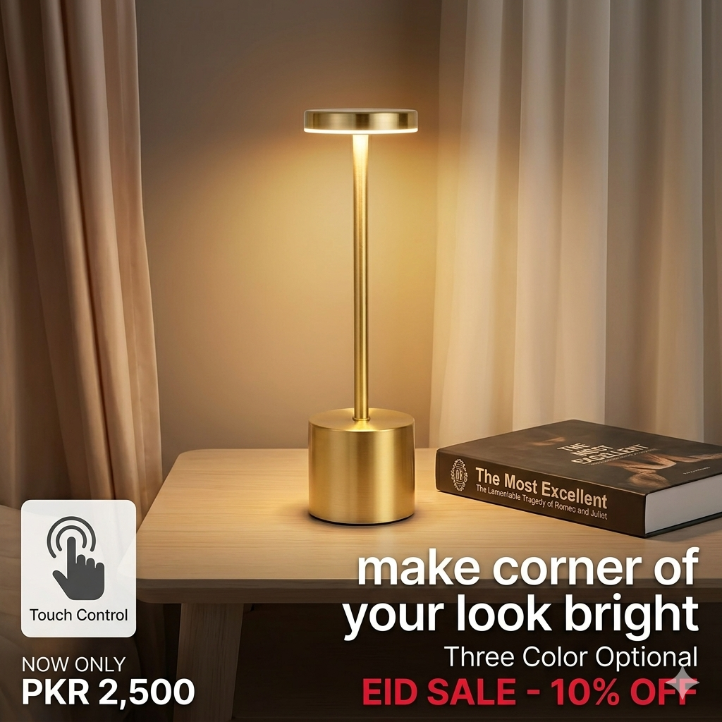 LED Touch Sensor Lamp – Premium Metal Rechargeable Light