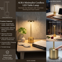 LED Touch Sensor Lamp – Premium Metal Rechargeable Light