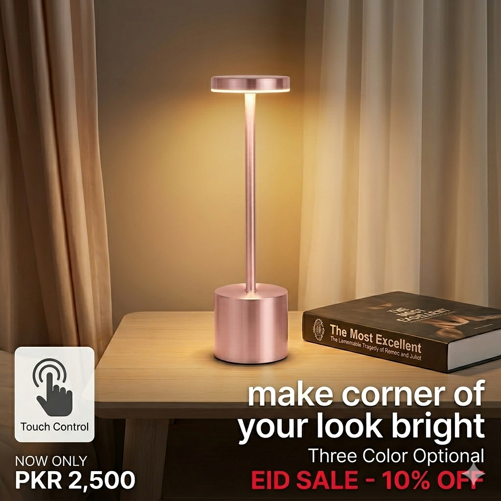 LED Touch Sensor Lamp – Premium Metal Rechargeable Light